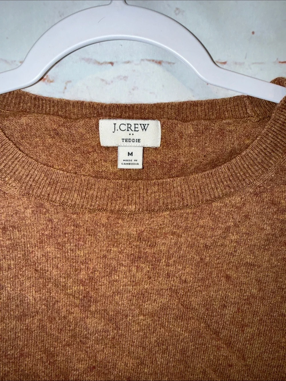 J. Crew Women's Crewneck Teddie Sweater pullover M wool cotton blend warm fall